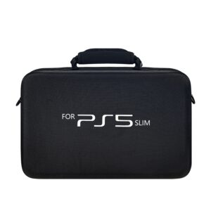 PS5 SLIM Console Protective Bag Adjustable Handle Bag Travel Carrying Case - Black